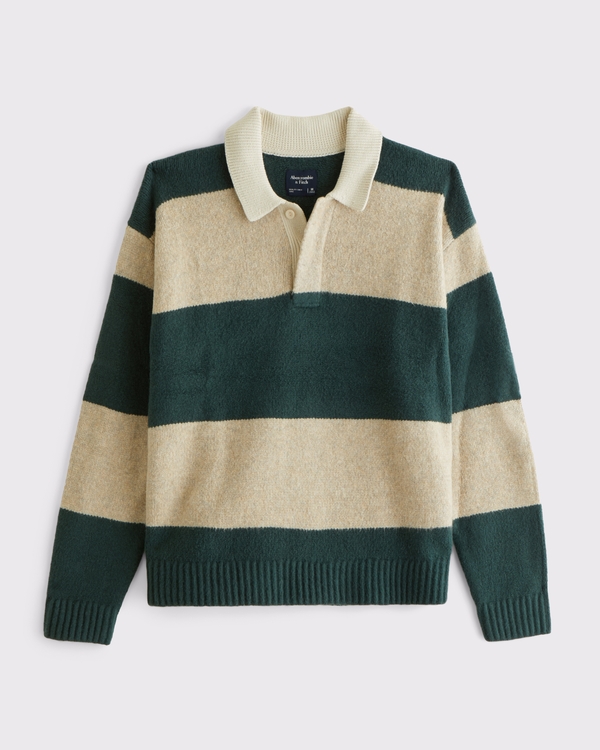 Rugby Sweater Polo, Green Stripe view 2