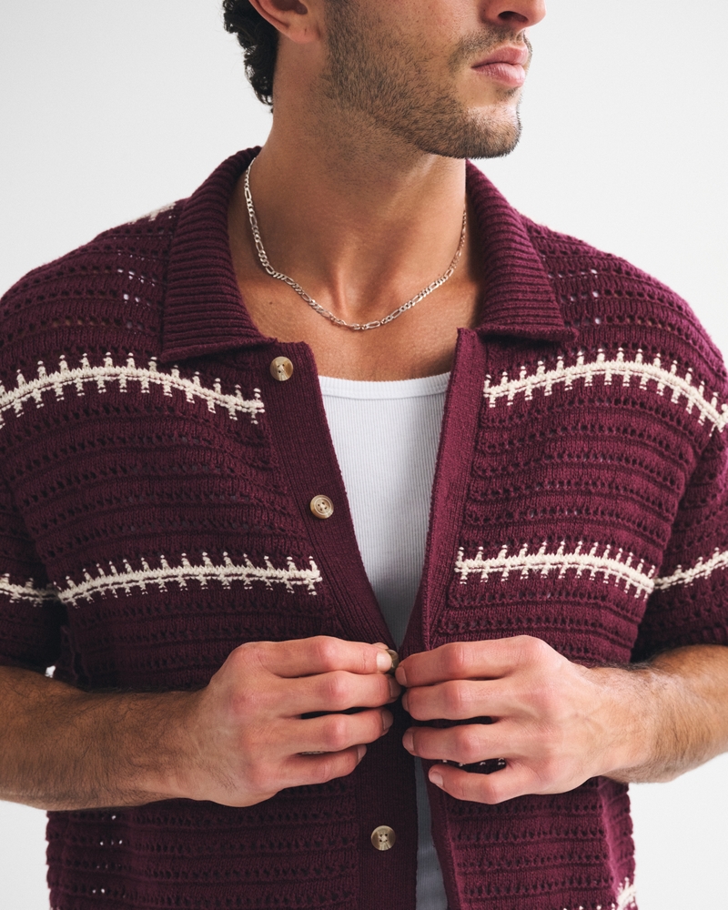 100% Cotton Crochet-Style Button-Up Shirt - thumbnail 8