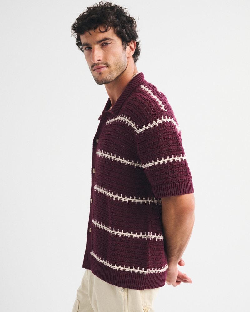 100% Cotton Crochet-Style Button-Up Shirt - thumbnail 9