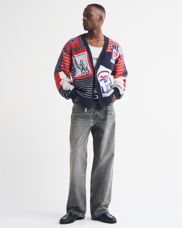 Buffalo Bills Patchwork Cardigan, Red-bills view 2