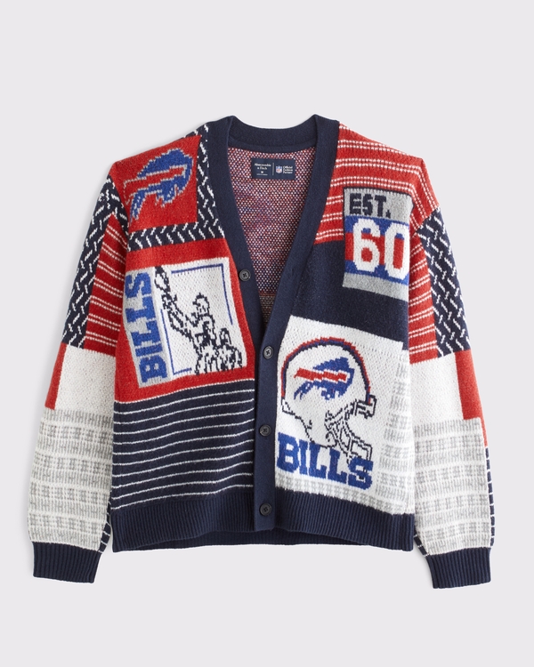 Bills Patchwork Cardigan, Red-bills view 1