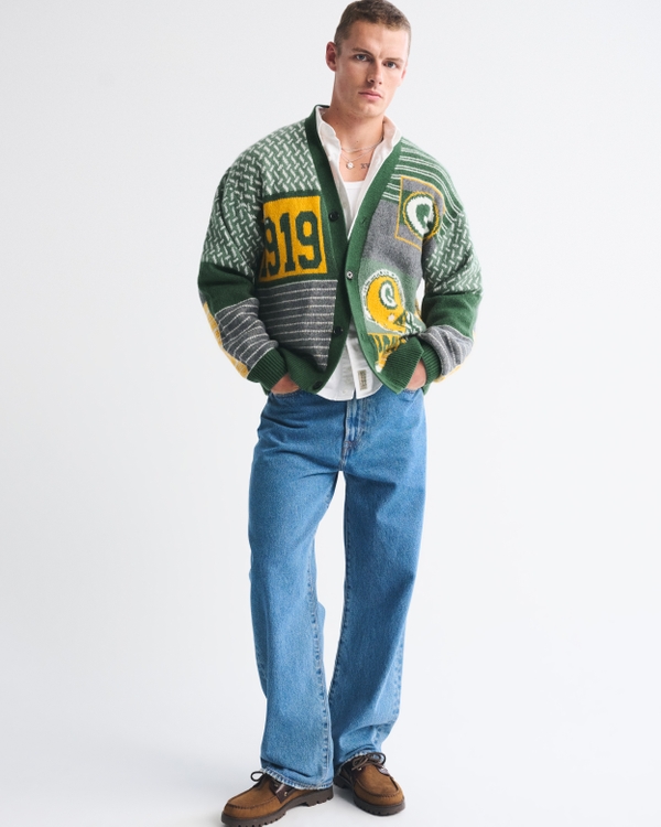 Green Bay Packers Patchwork Cardigan, Green - Packers view 2