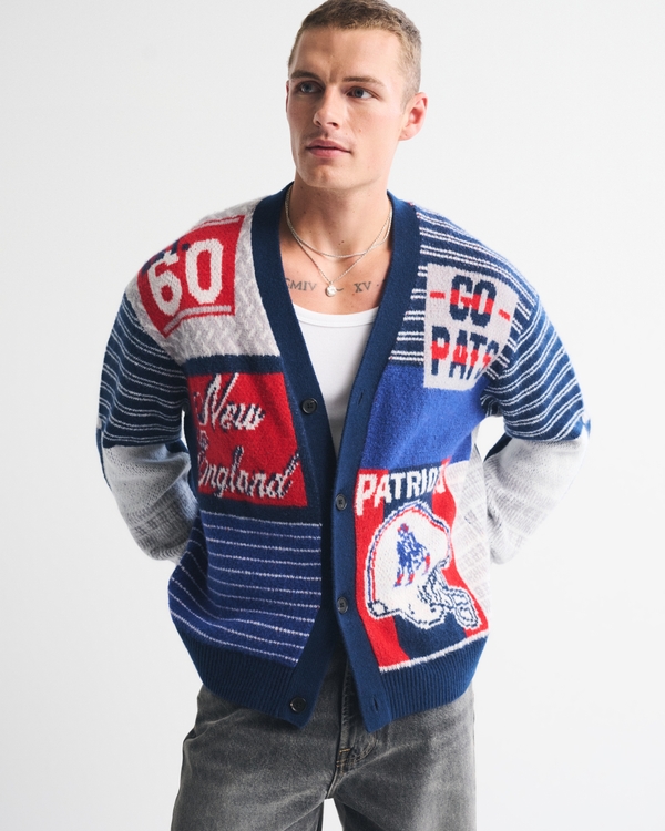 New England Patriots Patchwork Cardigan
