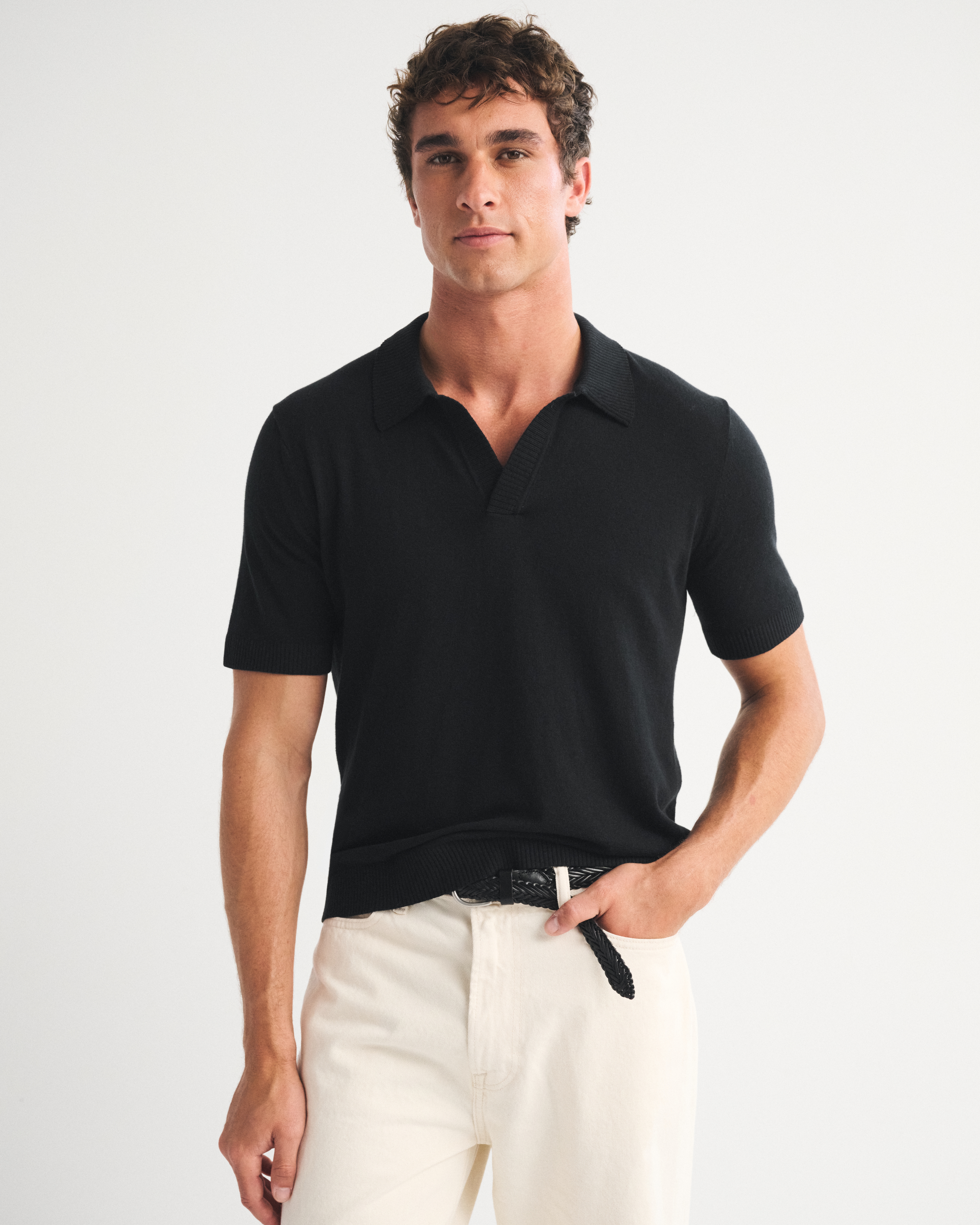 Мужские свитеры Abercrombie & Fitch 100% Cotton Johnny Collar Sweater Polo — фото 2
