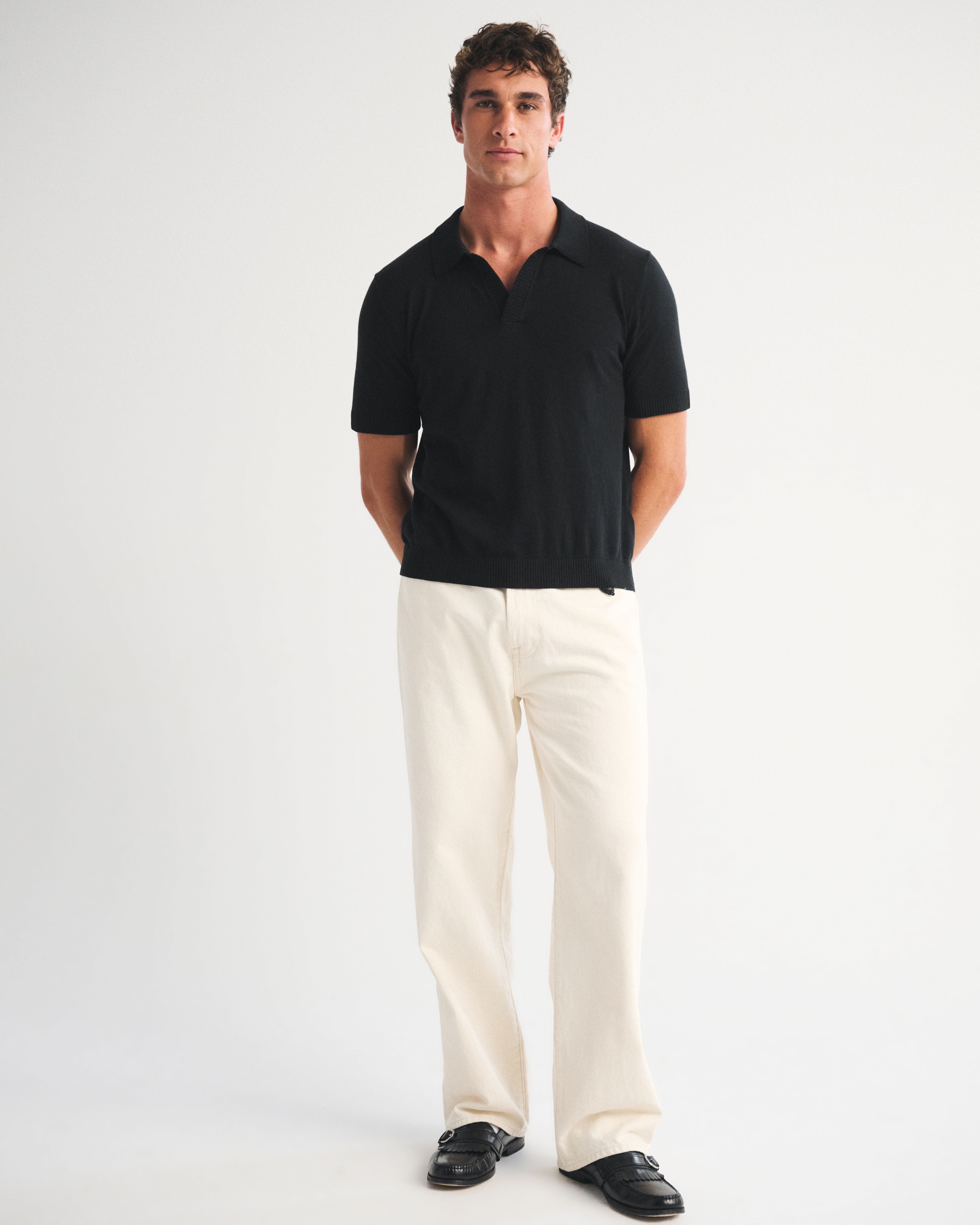 Мужские свитеры Abercrombie & Fitch 100% Cotton Johnny Collar Sweater Polo — фото 3