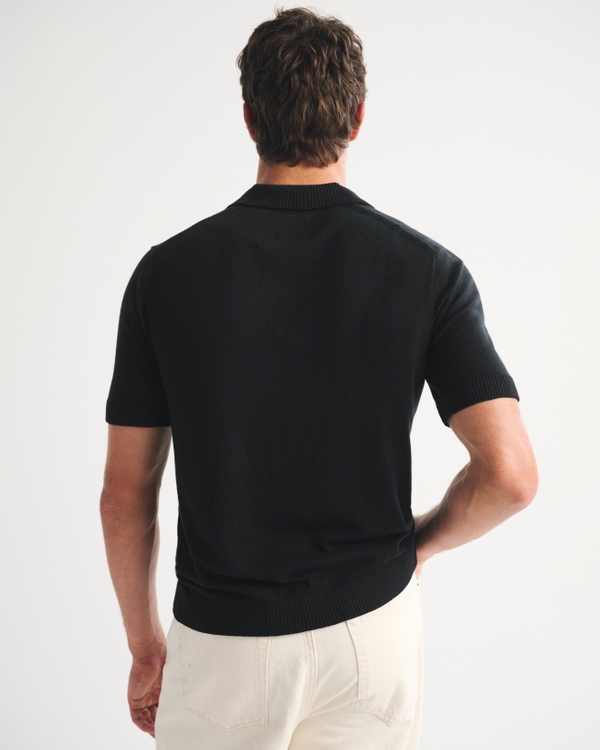 Men's 100% Cotton Johnny Collar Sweater Polo | Men's Tops