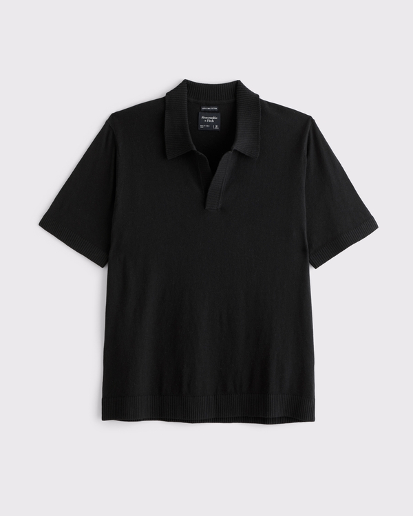 100% Cotton Button-Through Sweater Polo