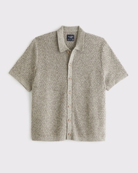 100% Cotton Space-Dye Button-Through Sweater Polo