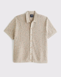 100% Cotton Space-Dye Button-Through Sweater Polo