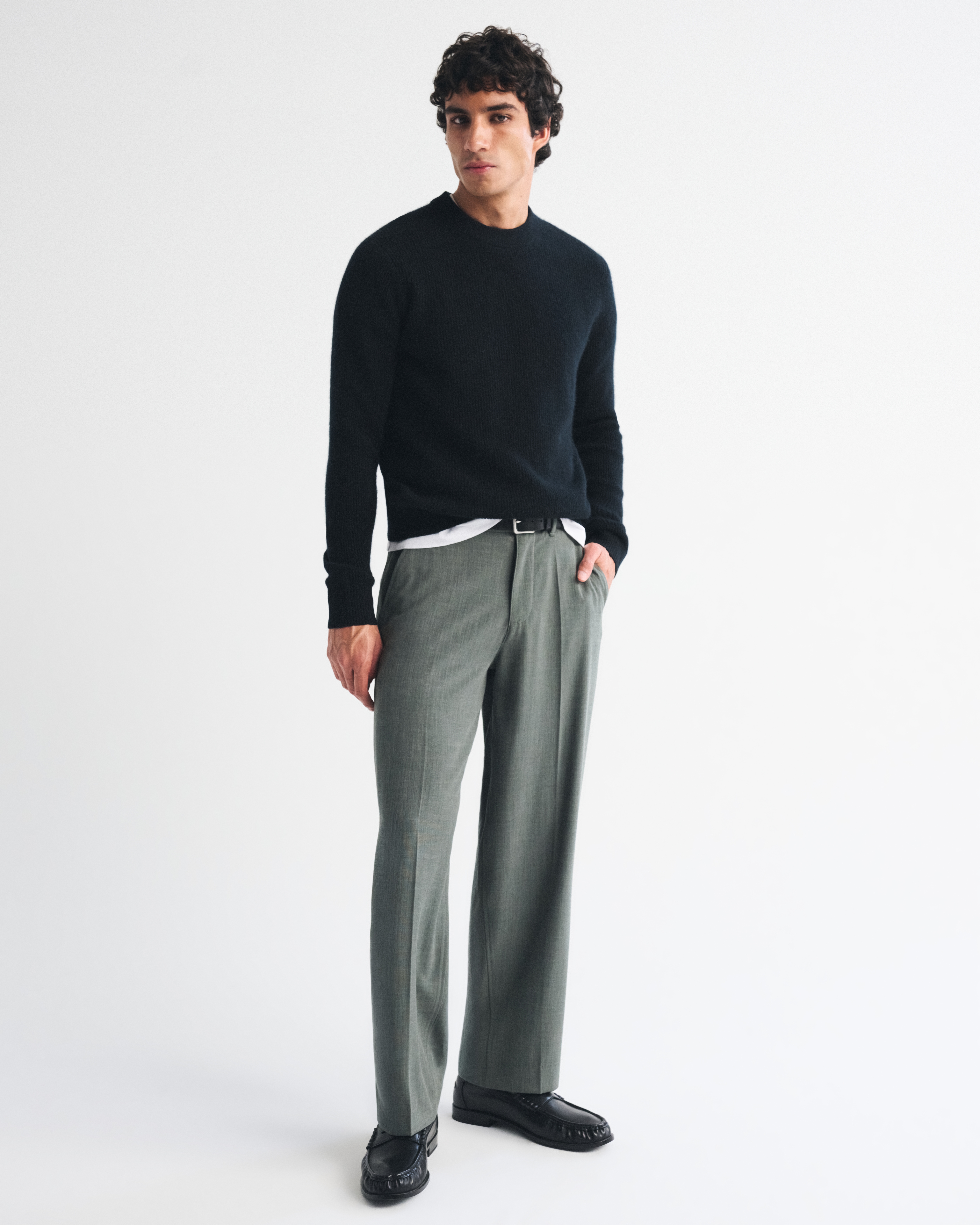 Мужской свитер Abercrombie & Fitch 100% Cashmere Crew, цвет: Чёрный — фото 3