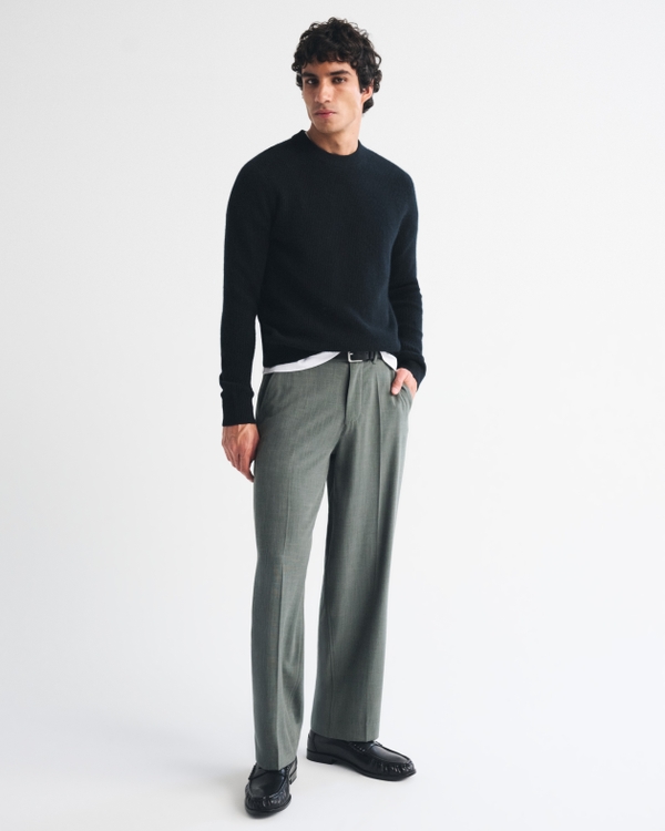 100% Cashmere Crew Sweater, Black view 2
