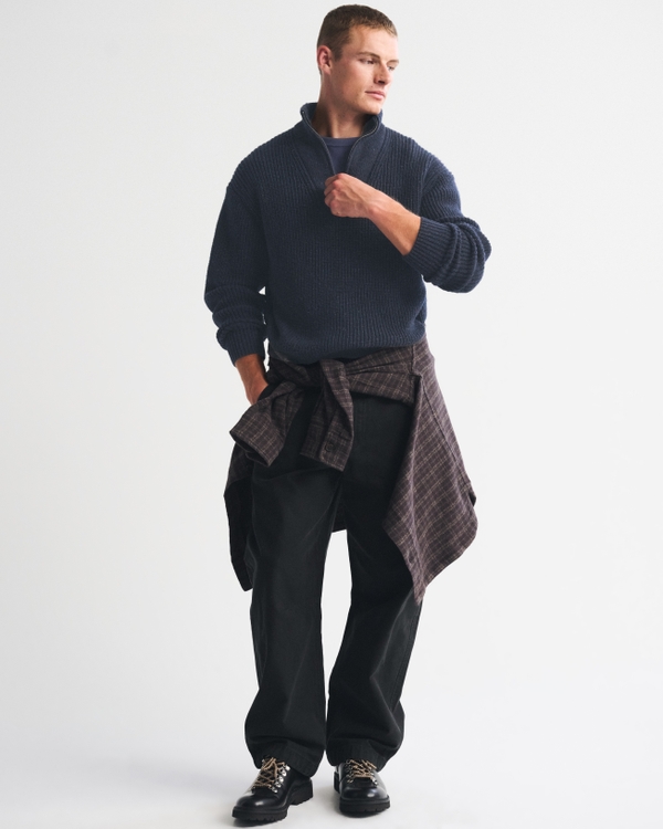 Quarter-Zip Sweater, Navy view 2