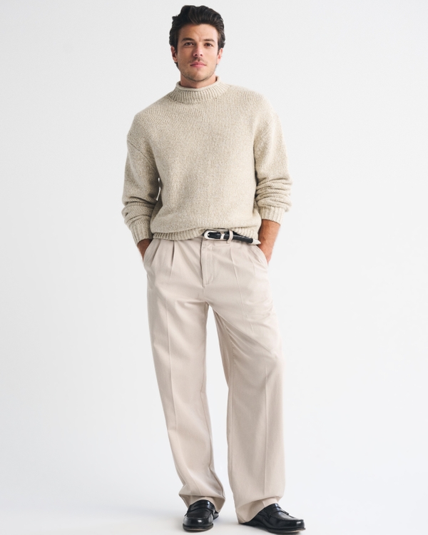 Mock Neck Sweater, Tan view 2