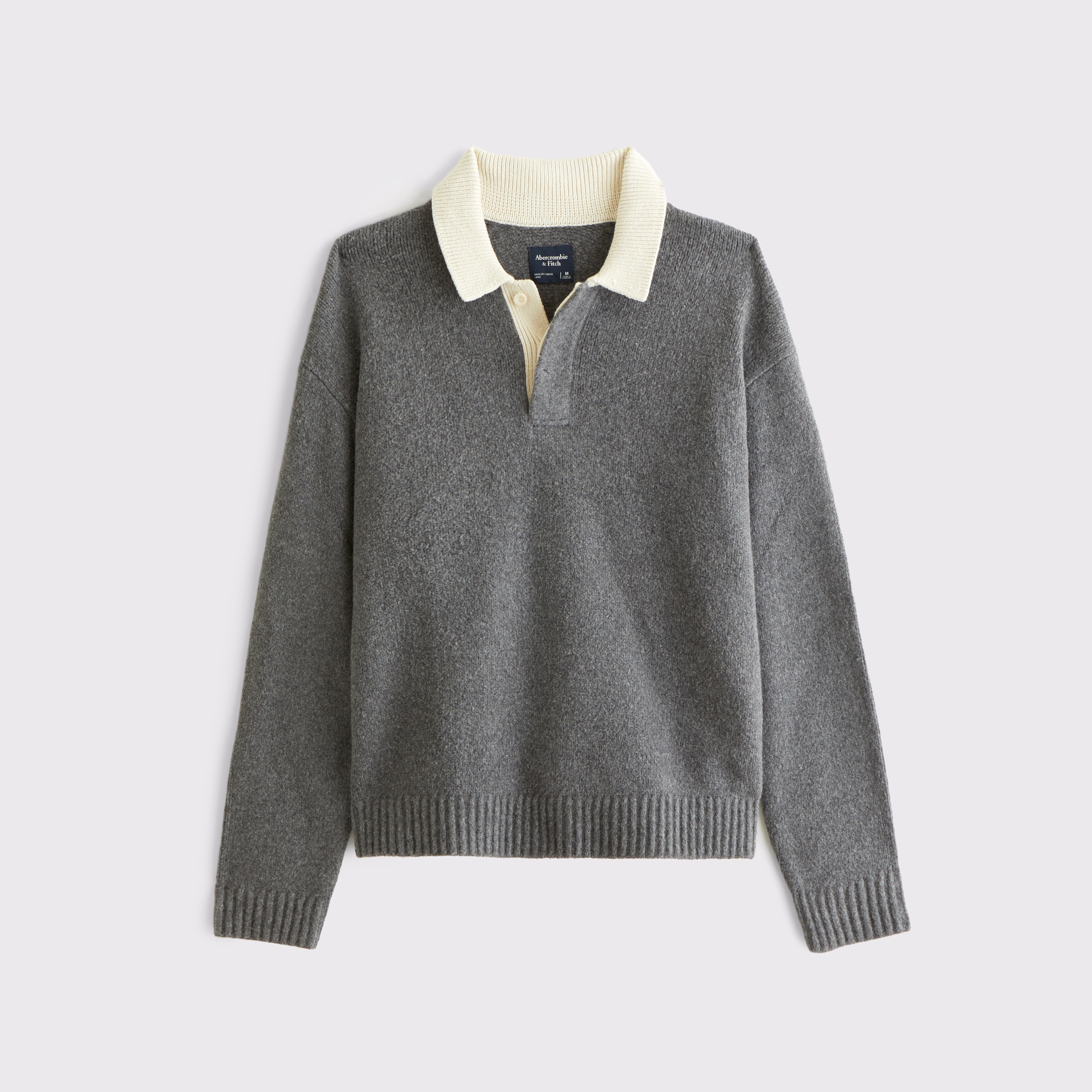 Abercrombie & Fitch Rugby Sweater Polo In Gray