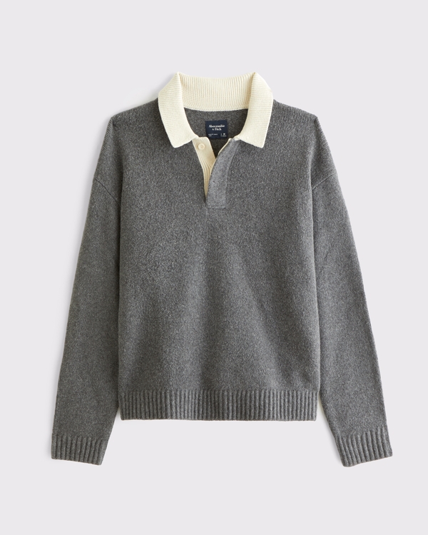 Rugby Sweater Polo, Gray view 1