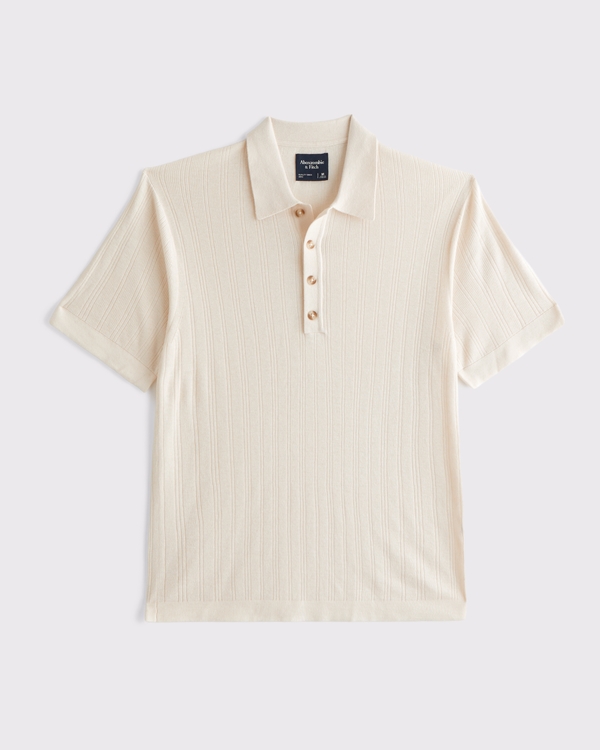 4-Button Sweater Polo, Cream view 1