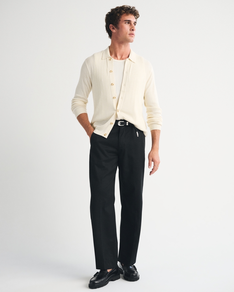 Long-Sleeve Button-Through Collared Sweater - thumbnail 6