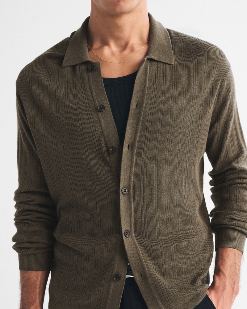 Long-Sleeve Button-Through Collared Sweater - thumbnail 2