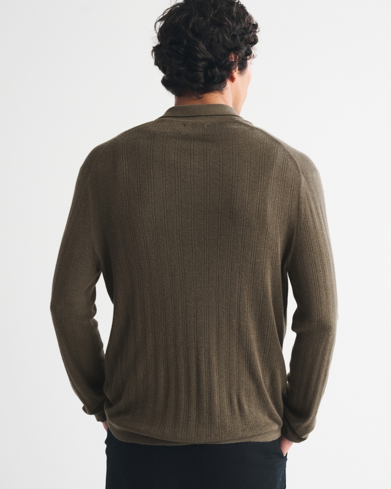 Long-Sleeve Button-Through Collared Sweater - thumbnail 5