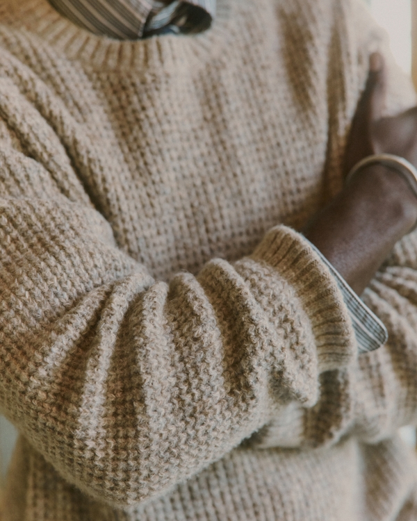 A&F Essential Crew Sweater, Light Gray view 2