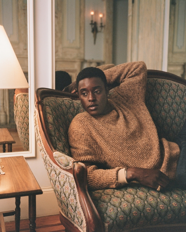 A&F Essential Crew Sweater, Light Brown view 1