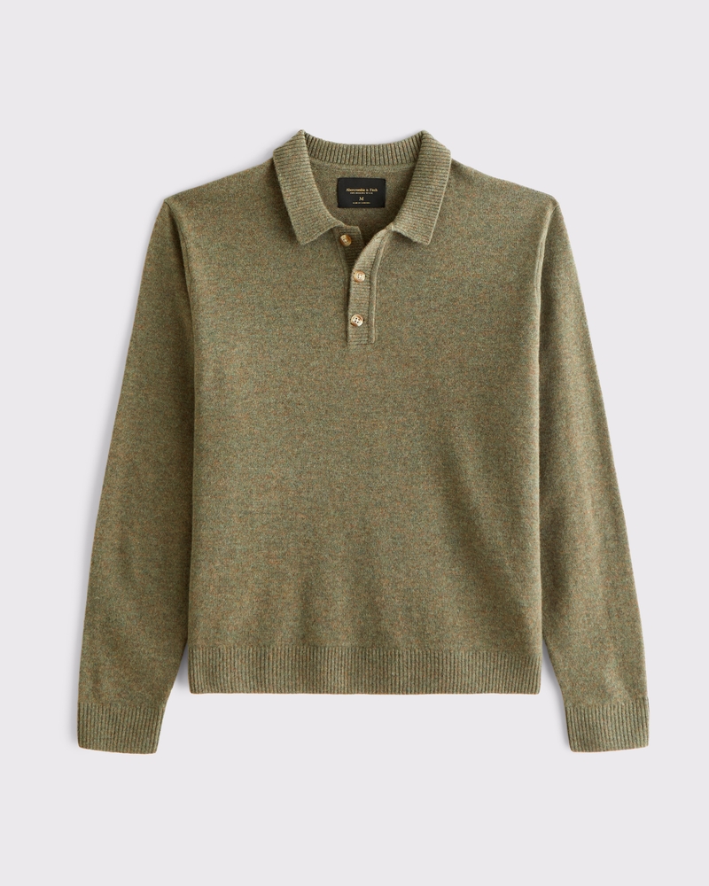 100% Merino Wool 3-Button Collared Sweater - thumbnail 2