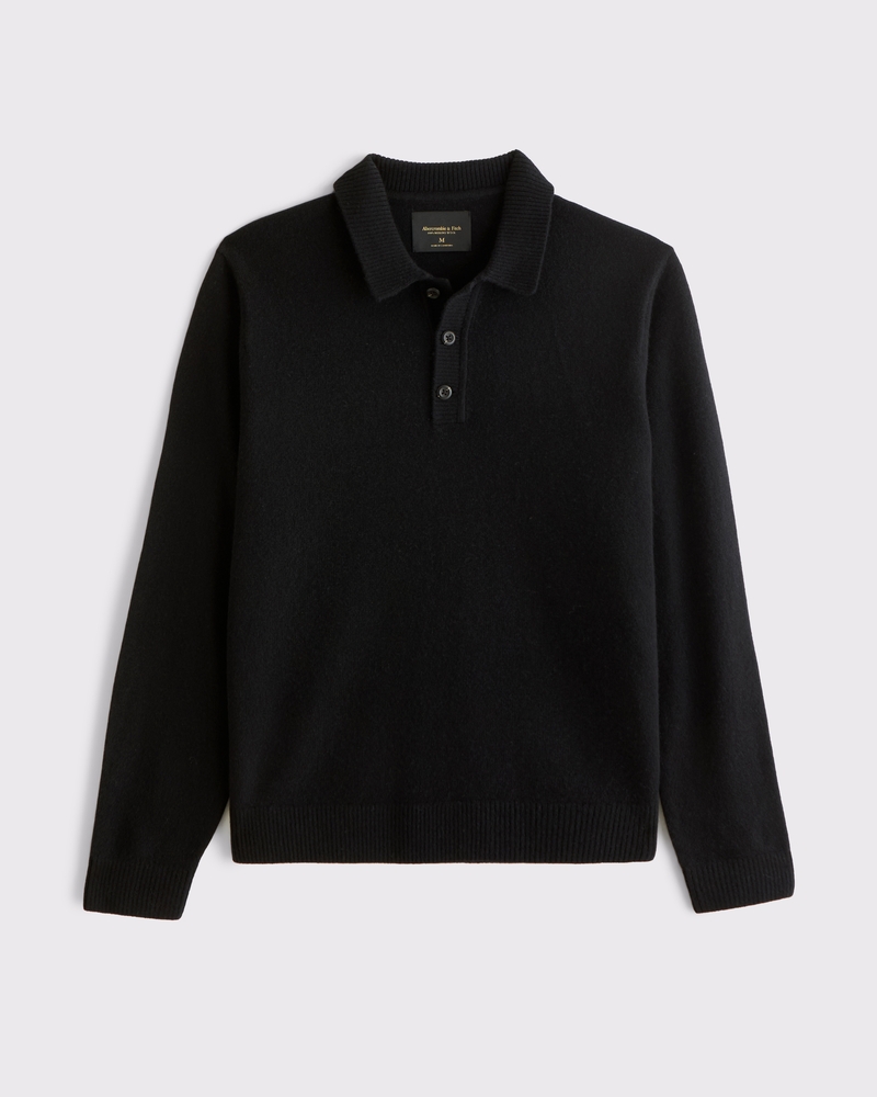 100% Merino Wool 3-Button Collared Sweater - thumbnail 4