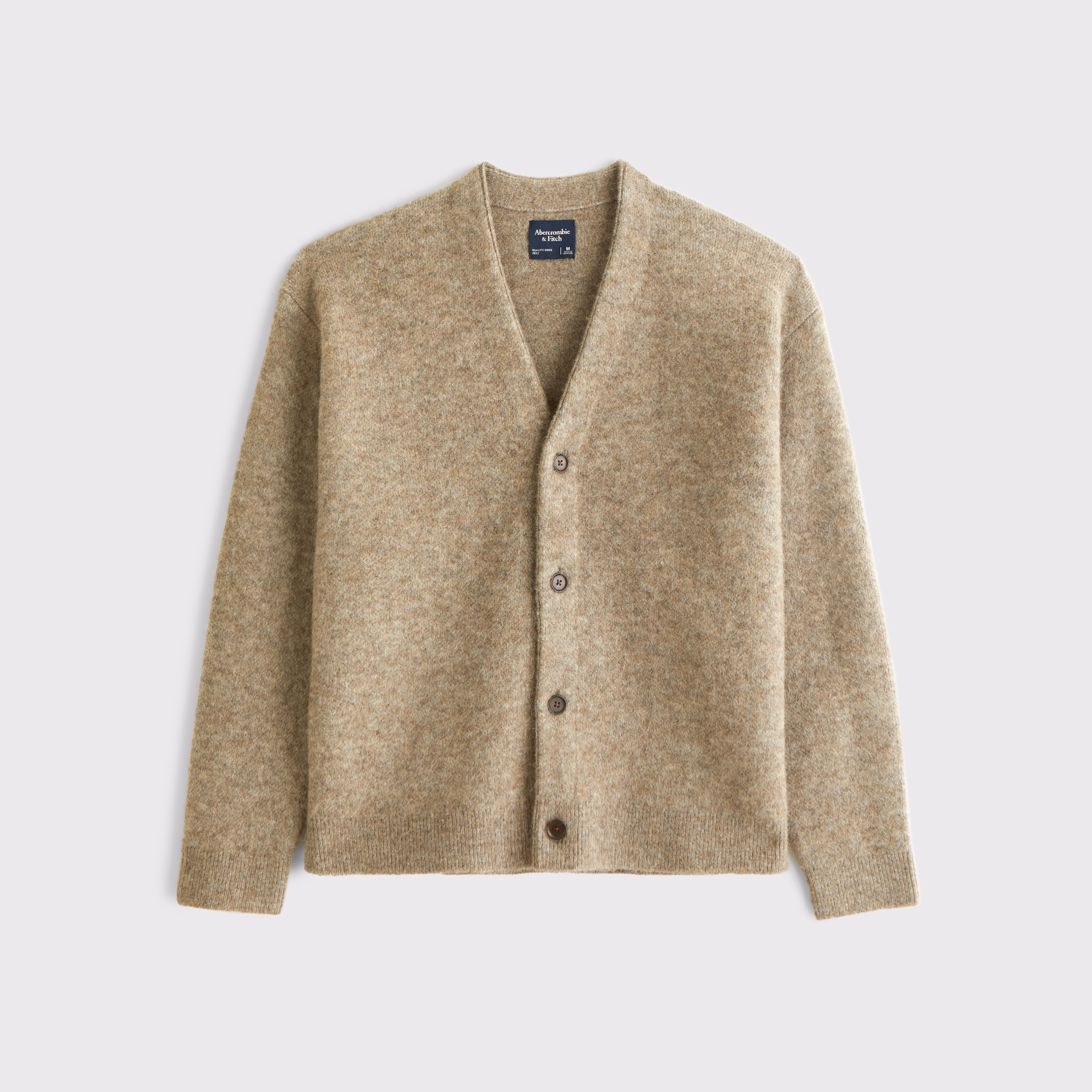 Мужской кардиган Abercrombie & Fitch Wool-Blend, цвет: Светлый коричневый — фото 1