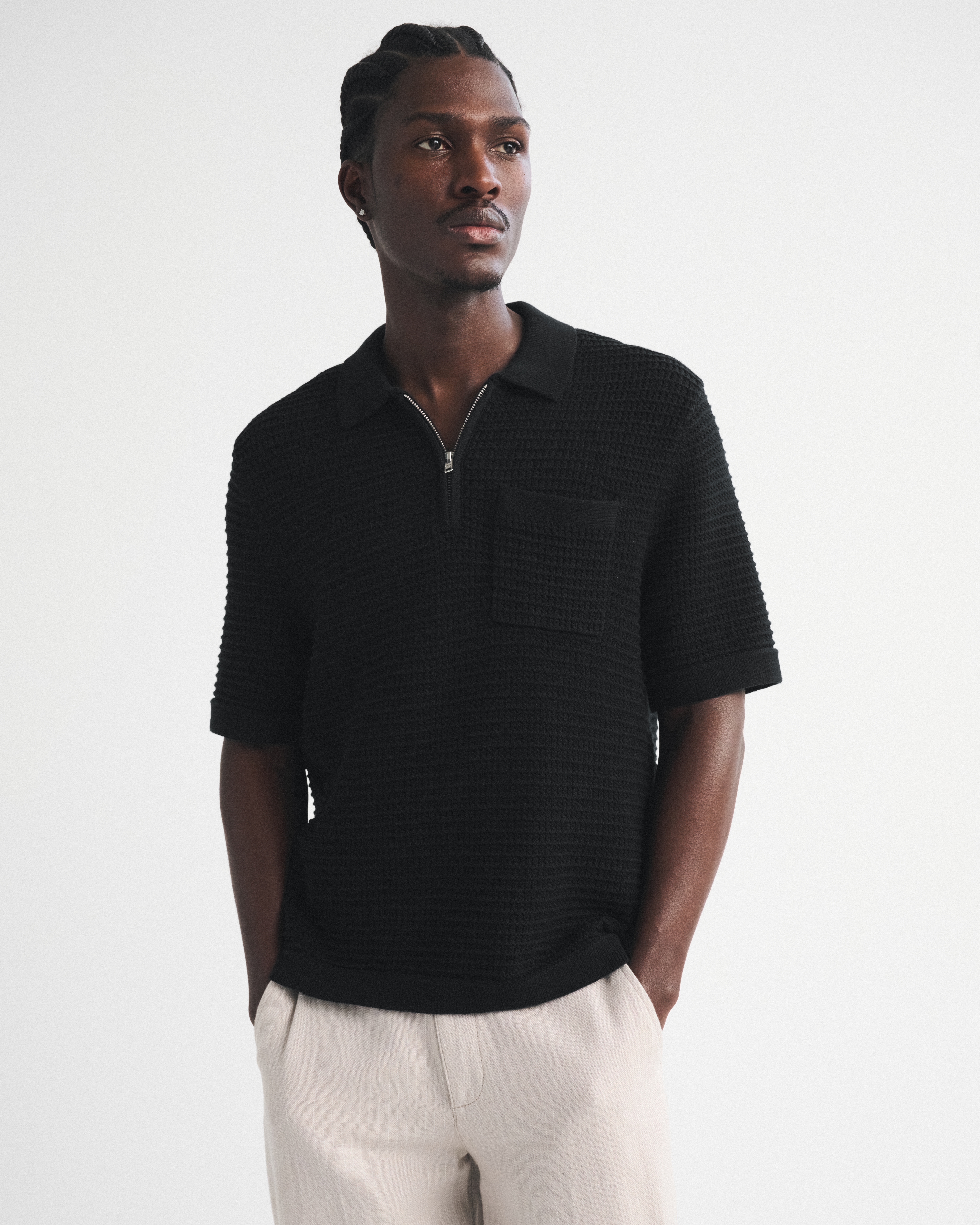 Мужские свитеры Abercrombie & Fitch 100% Cotton Zip Sweater Polo — фото 2