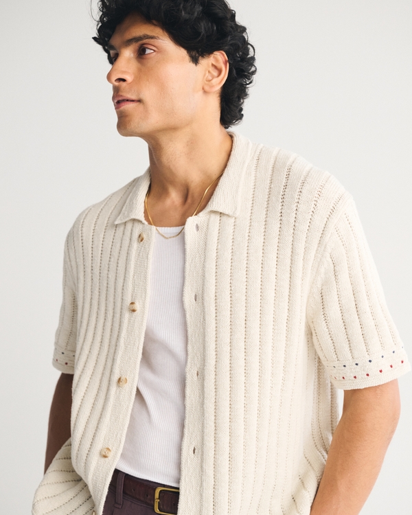 100% Cotton Button-Through Sweater Polo