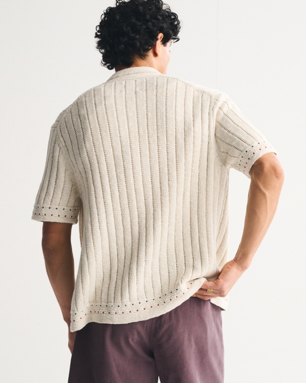 100% Cotton Button-Through Sweater Polo