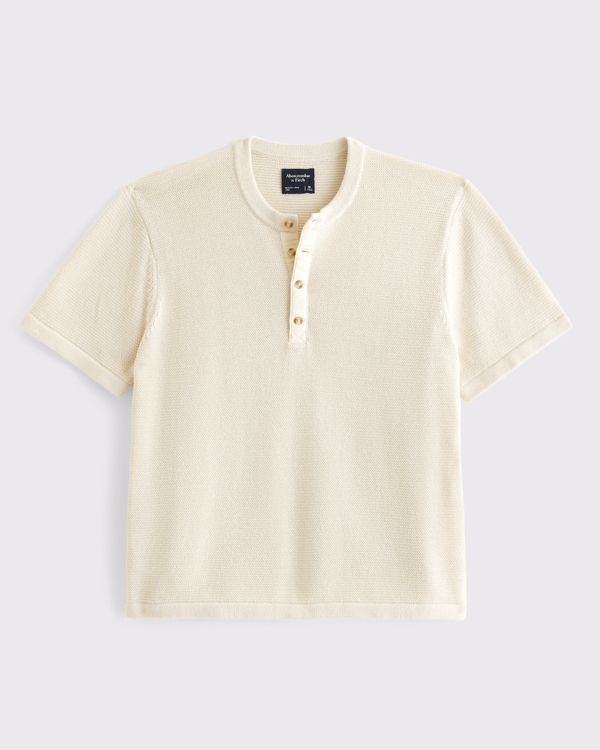 Henley Sweater Tee, Warm Beige view 1