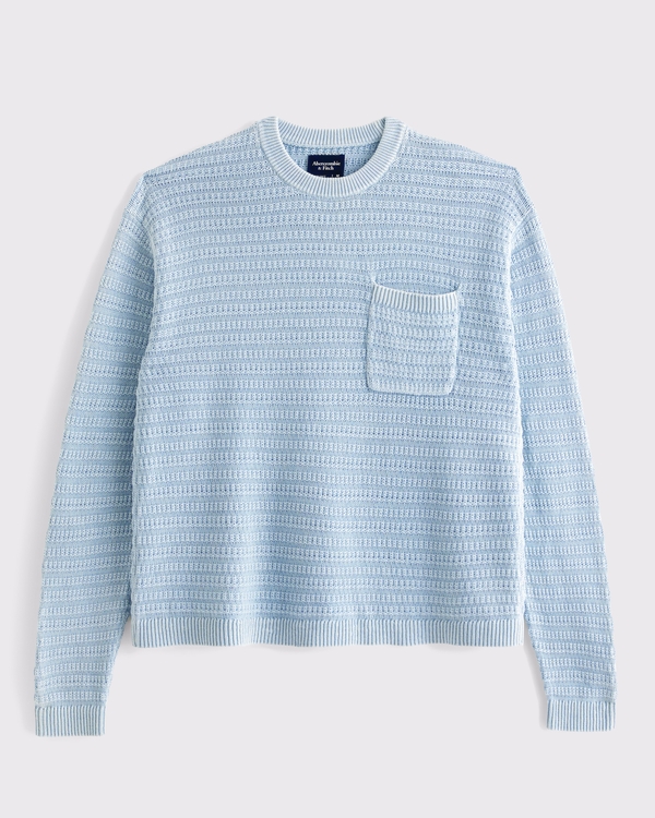 100% Cotton Pocket Crew Sweater