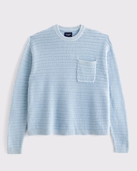100% Cotton Pocket Crew Sweater