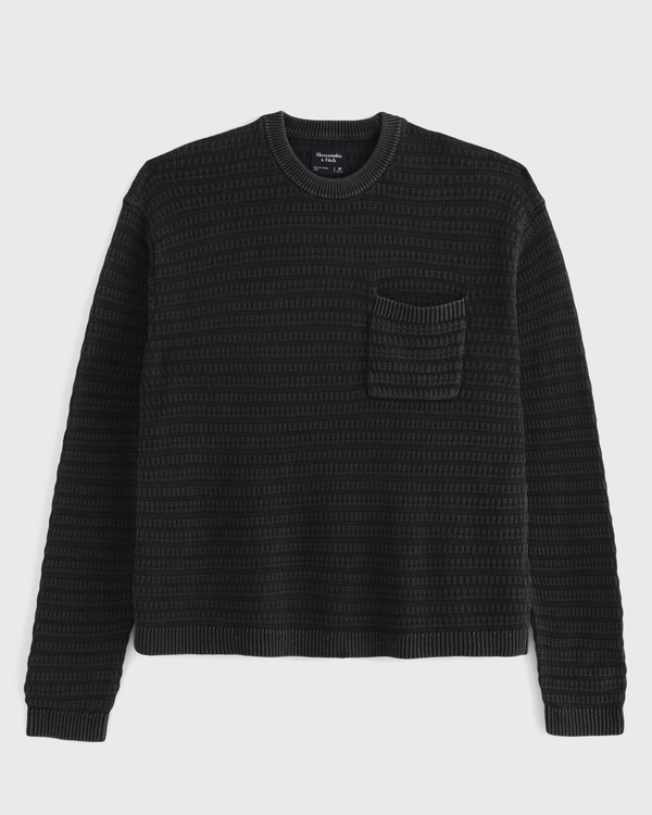 100% Cotton Pocket Crew Sweater