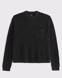 100% Cotton Pocket Crew Sweater