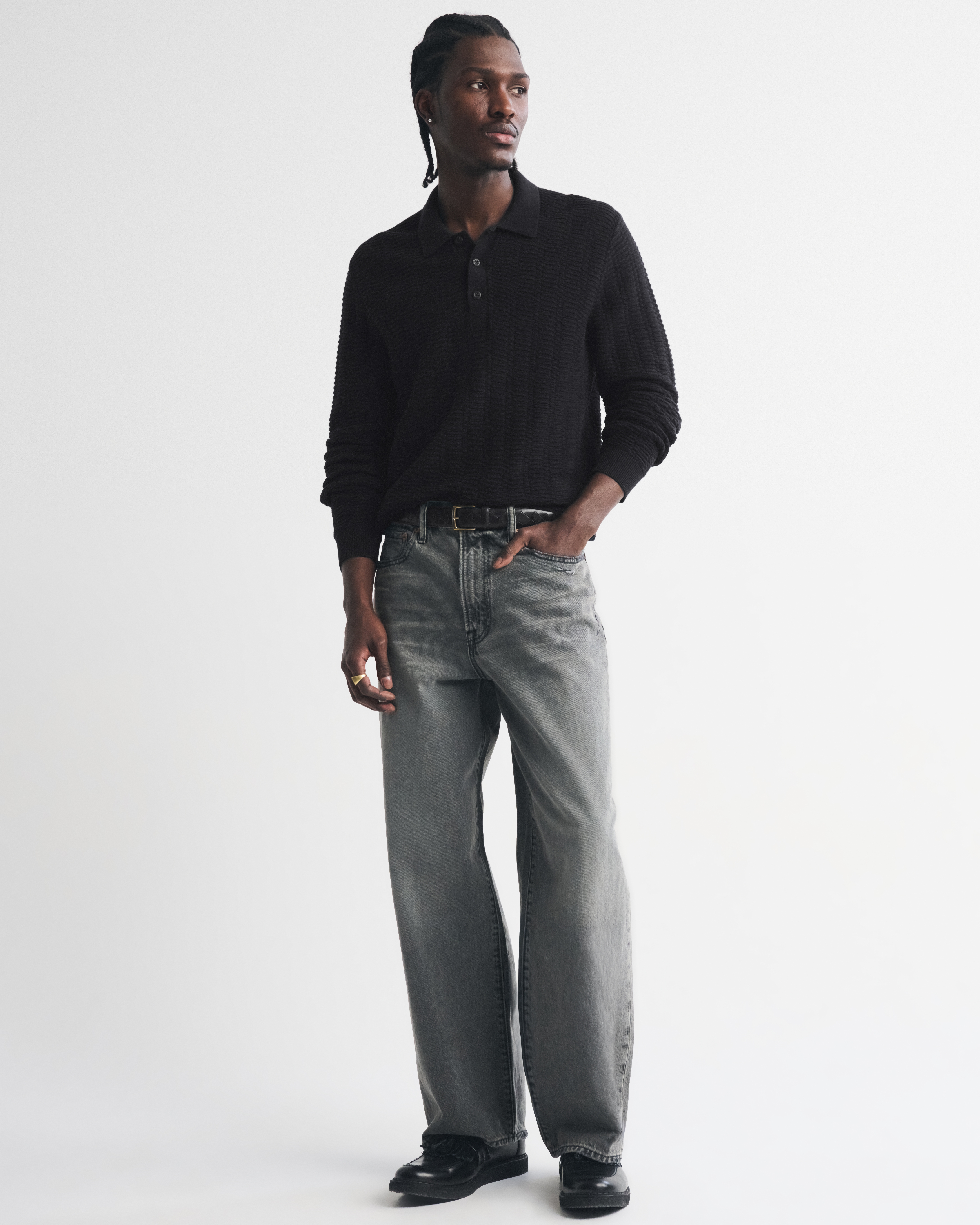Мужские свитеры Abercrombie & Fitch 100% Pima Cotton Long-Sleeve Sweater Polo — фото 3