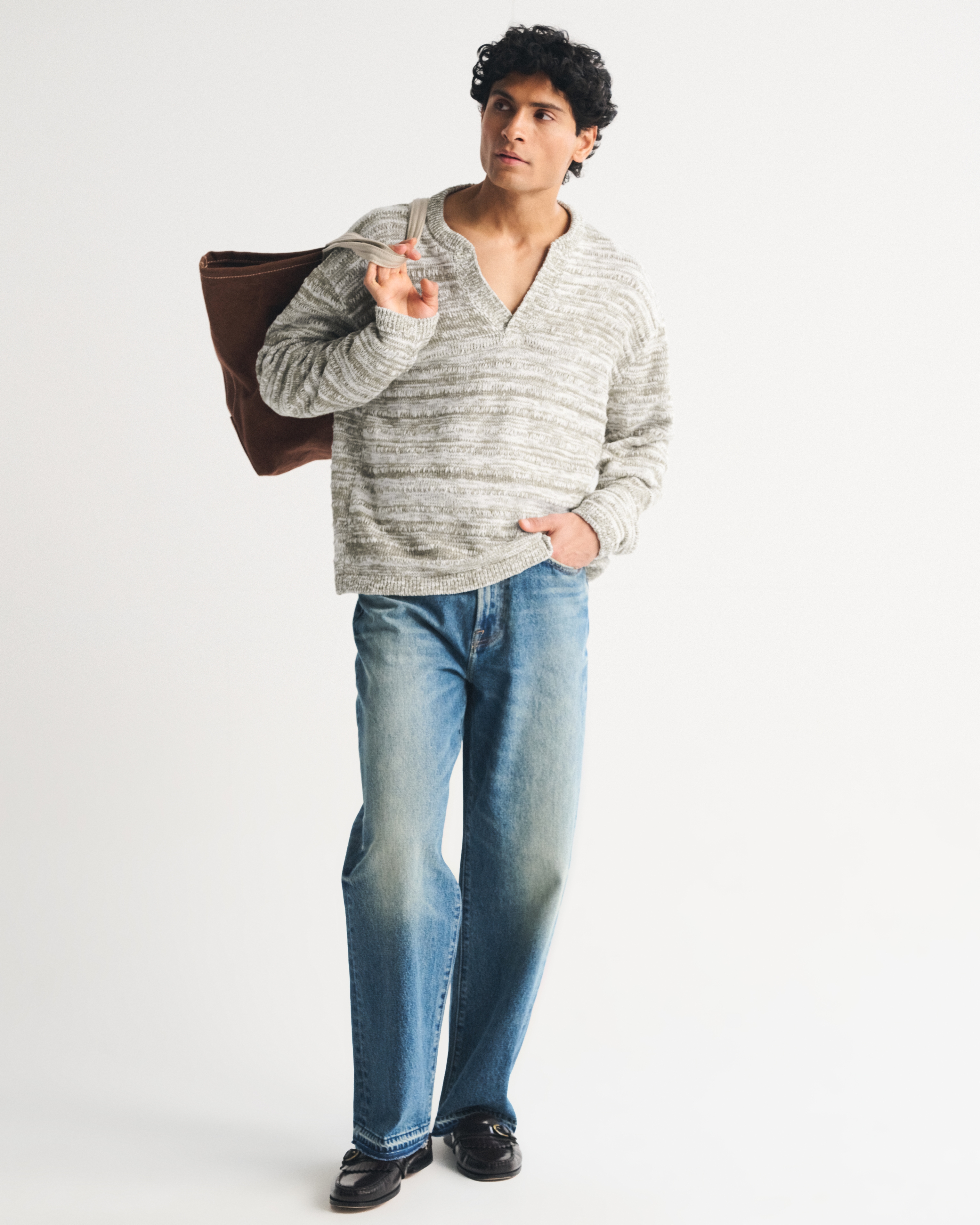 Мужские свитеры Abercrombie & Fitch Notch-Neck Sweater — фото 3