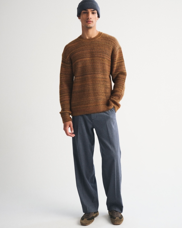 A&F Essential Crew Sweater, Brown Pattern view 2