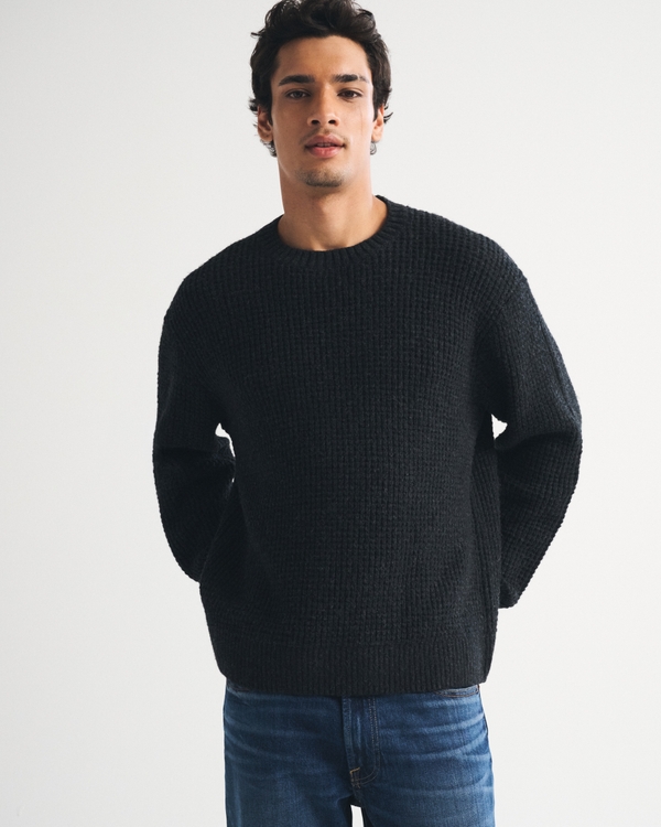 A&F Essential Crew Sweater, Black view 1
