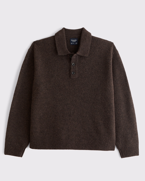 Collared Henley Sweater, Espresso view 1