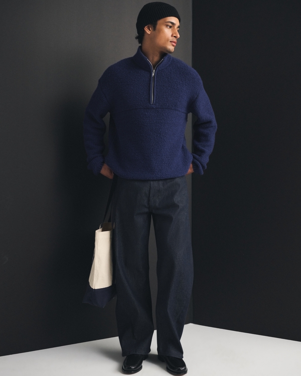 Men's Boucle Quarter-Zip Sweater | Men's Clearance | Abercrombie.com