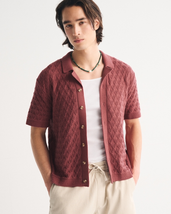 Button-Through Sweater Polo