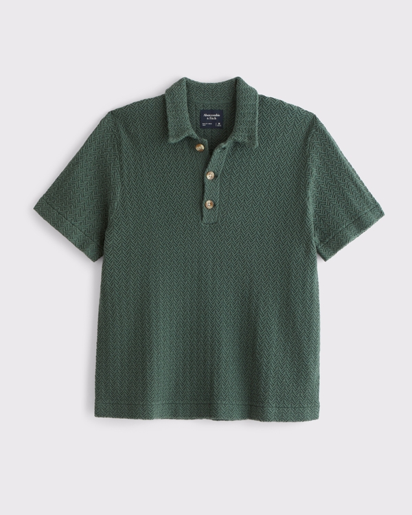 3-Button Sweater Polo, Hunter Green view 1