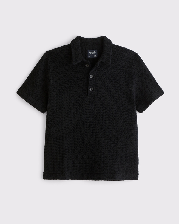 3-Button Sweater Polo, Black view 1