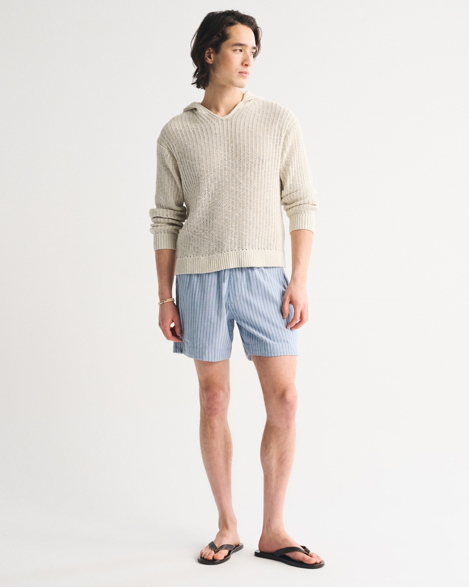 Cotton Crochet-Style Popover Hoodie