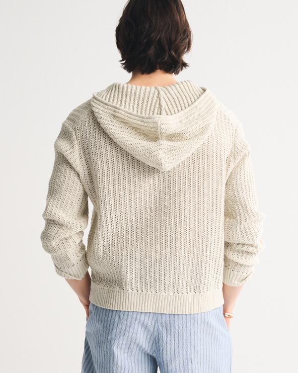 Cotton Crochet-Style Popover Hoodie