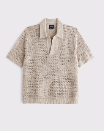 Boxy Johnny Collar Sweater Polo