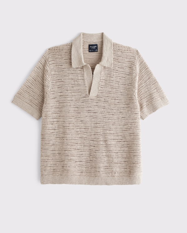 Boxy Johnny Collar Sweater Polo