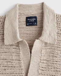 Boxy Johnny Collar Sweater Polo
